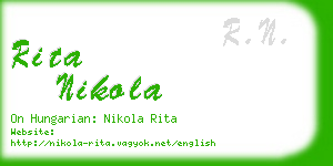 rita nikola business card